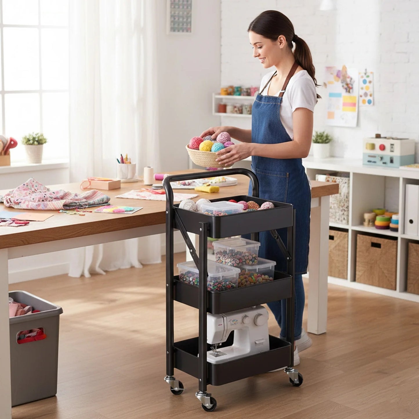 Multifunctional Trolley on Wheels (3 Levels)