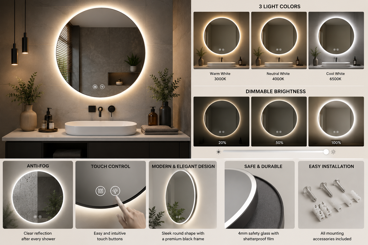Smart LED Bathroom Mirror