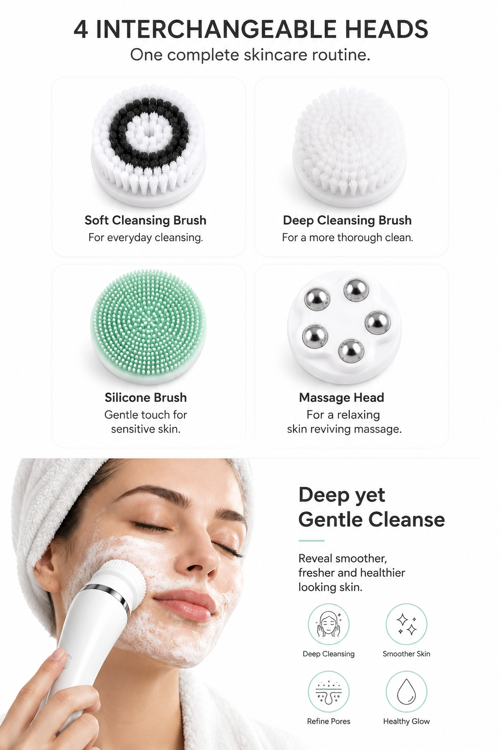 4-in-1 Facial Cleansing &amp; Massage Brush
