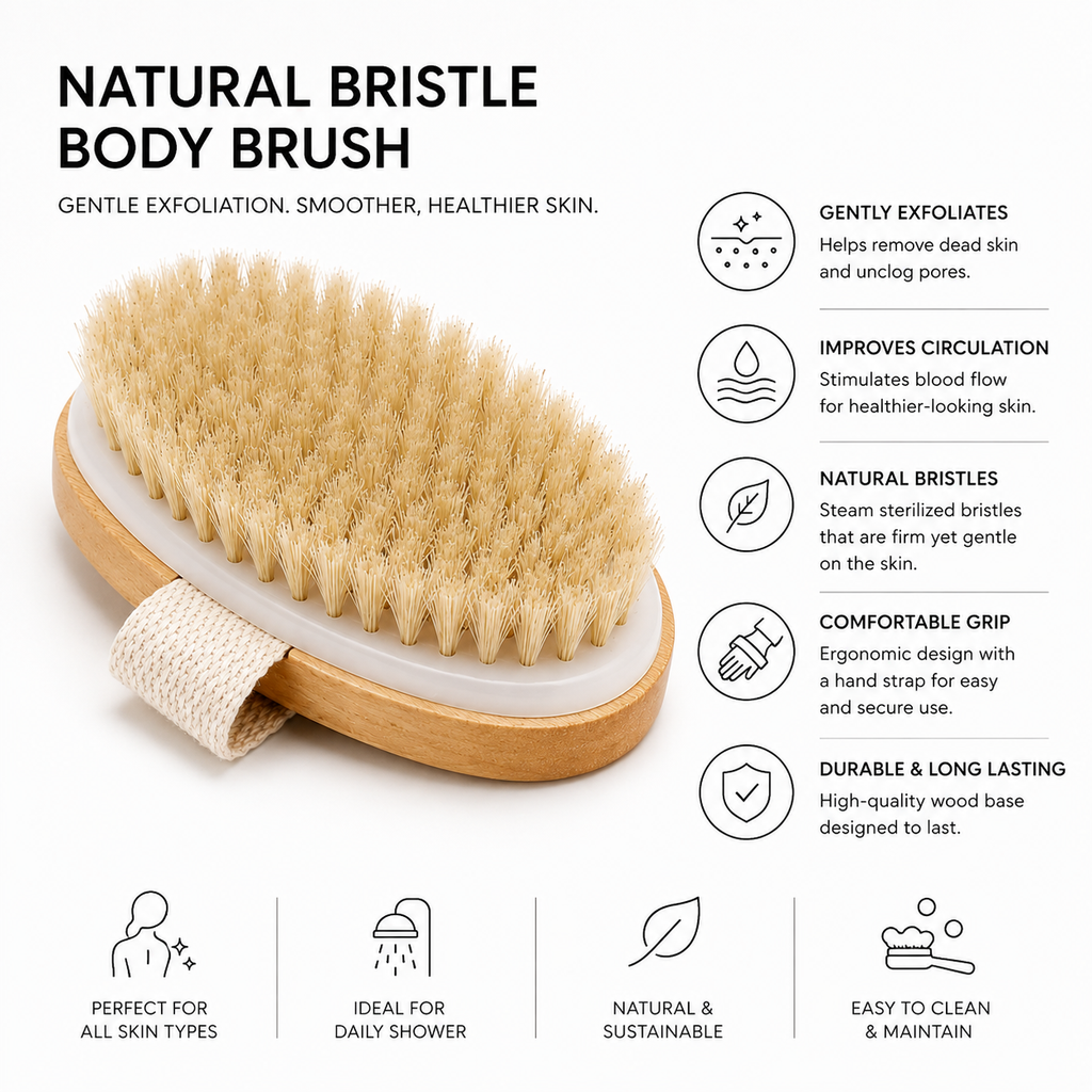 Natural Bristle Body Brush