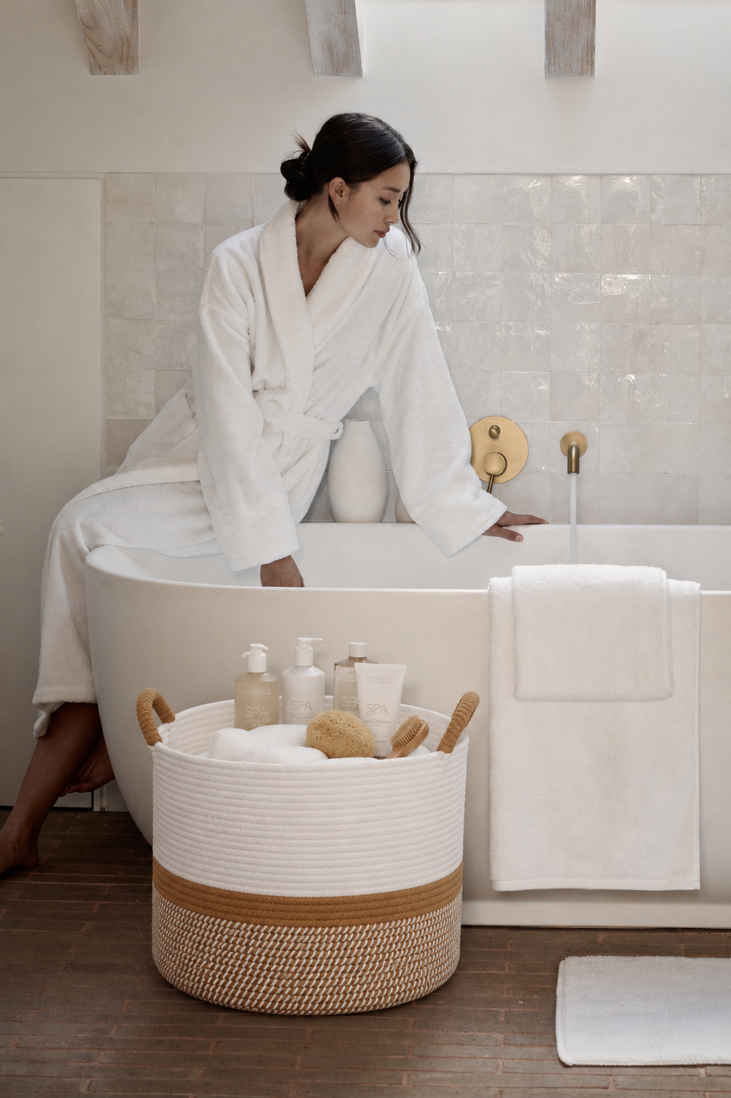Cotton Bathroom Storage Basket