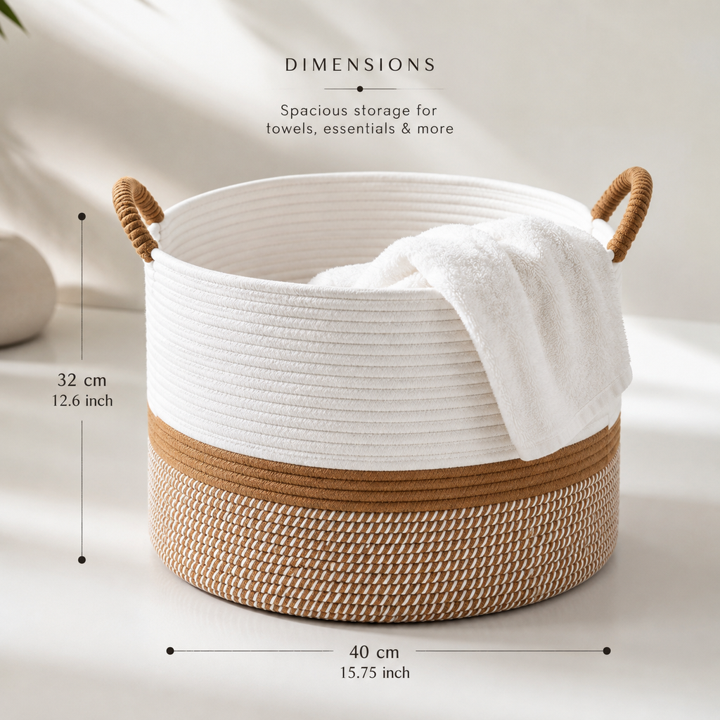 Cotton Bathroom Storage Basket