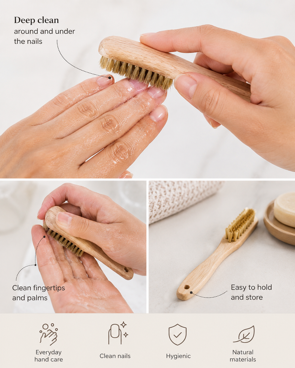 Wooden Nail & Hand Cleaning Brush