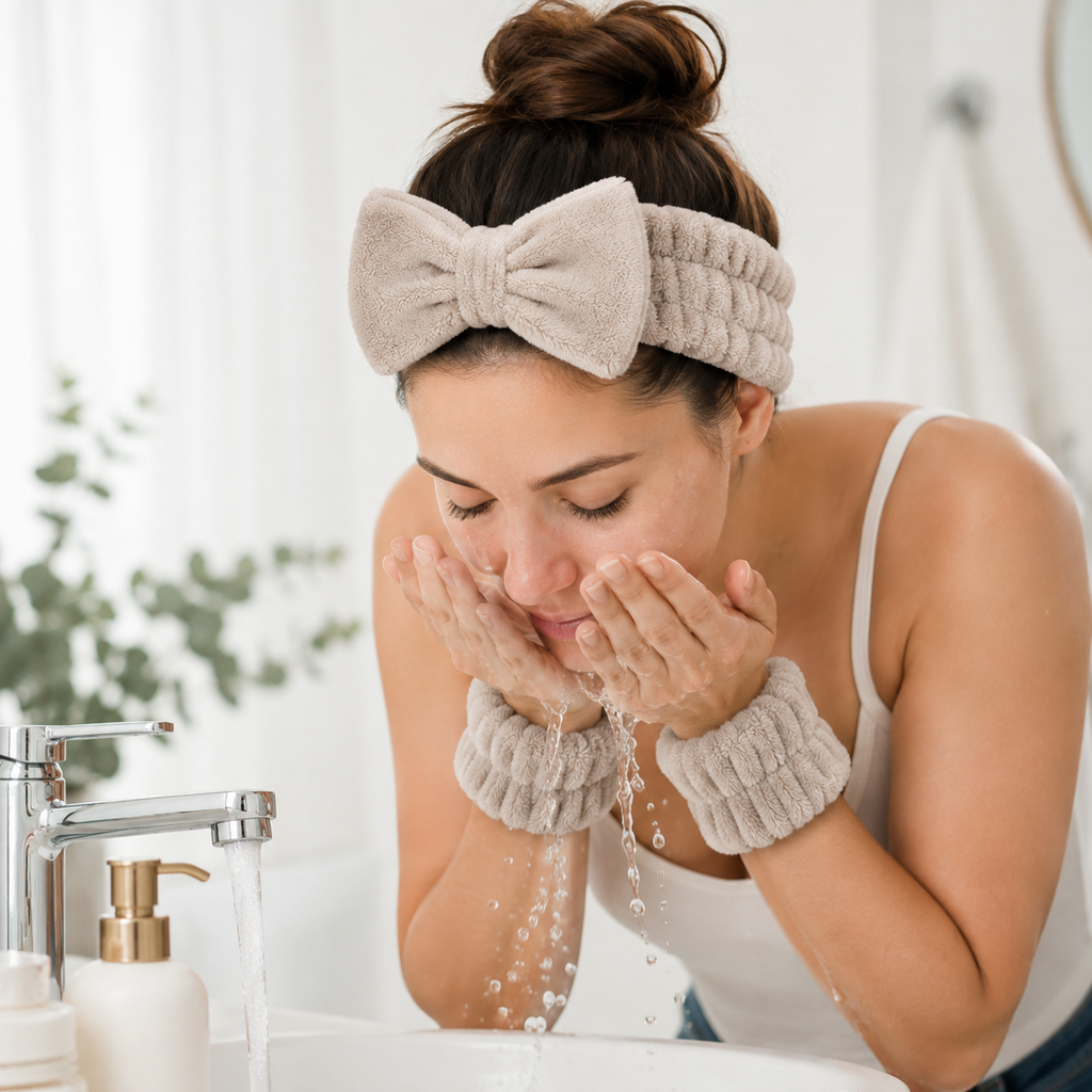 Spa Headband & Wristband Skincare Set
