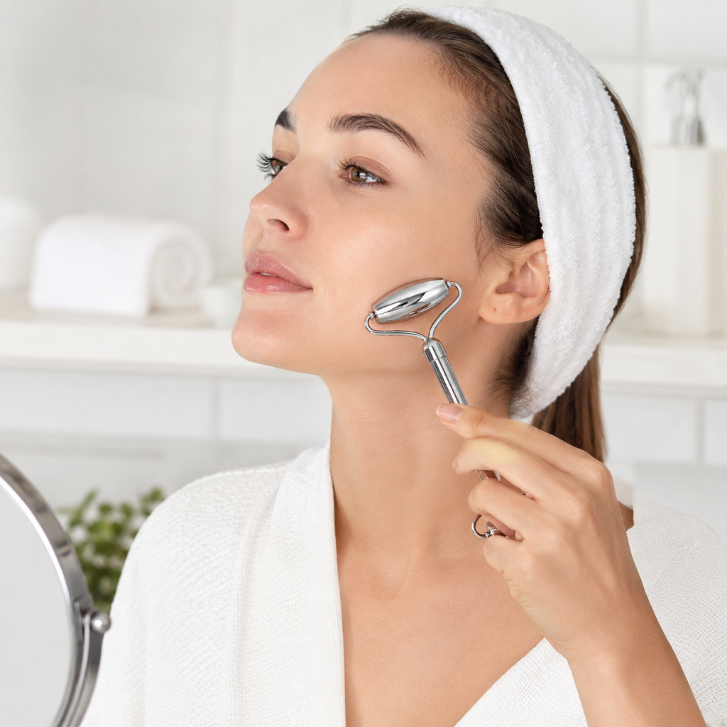 Stainless Steel Facial Roller & Gua Sha Set