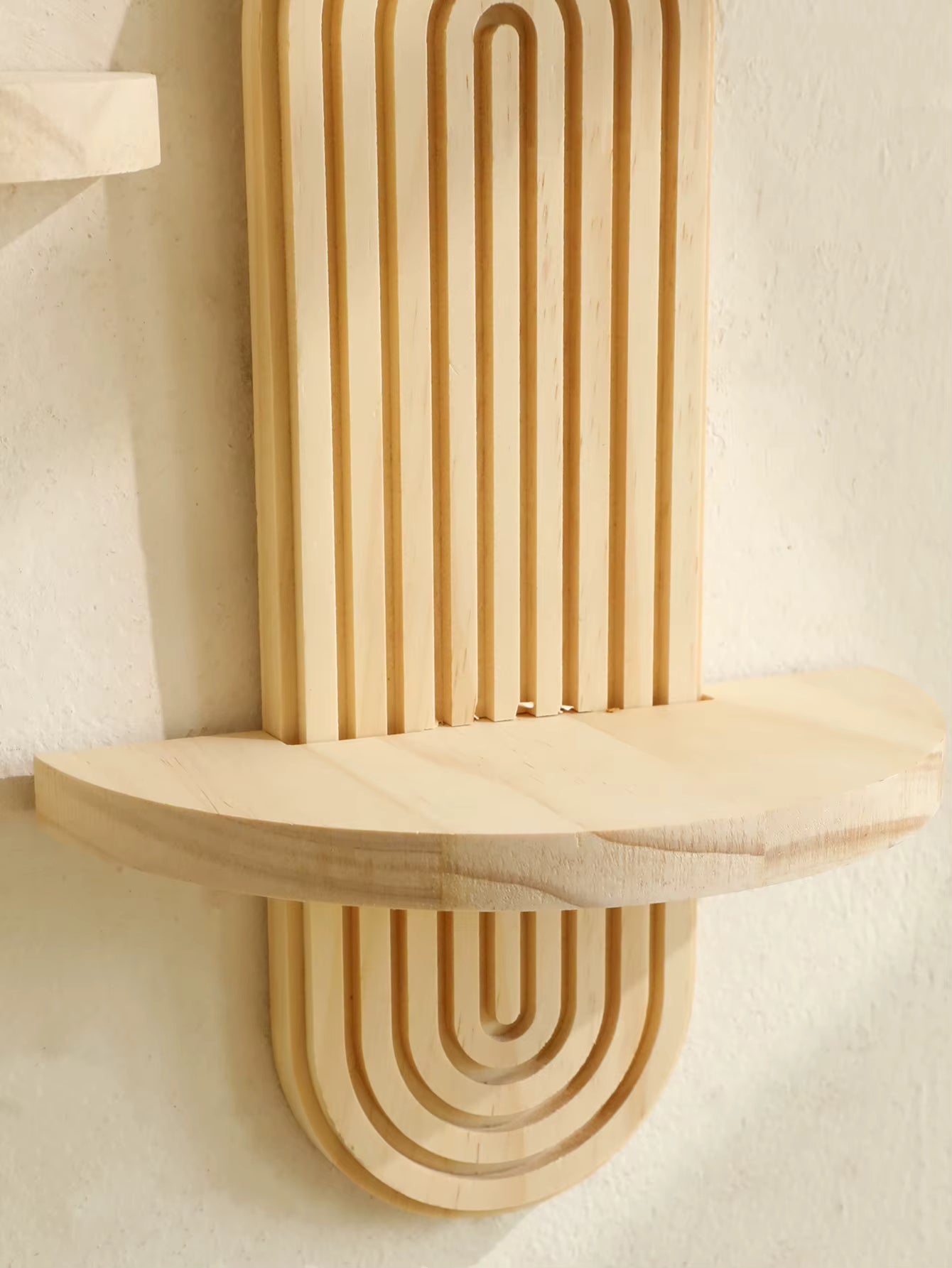The Entryway "Pill" Symmetrical Wall Shelf / Natural Oak