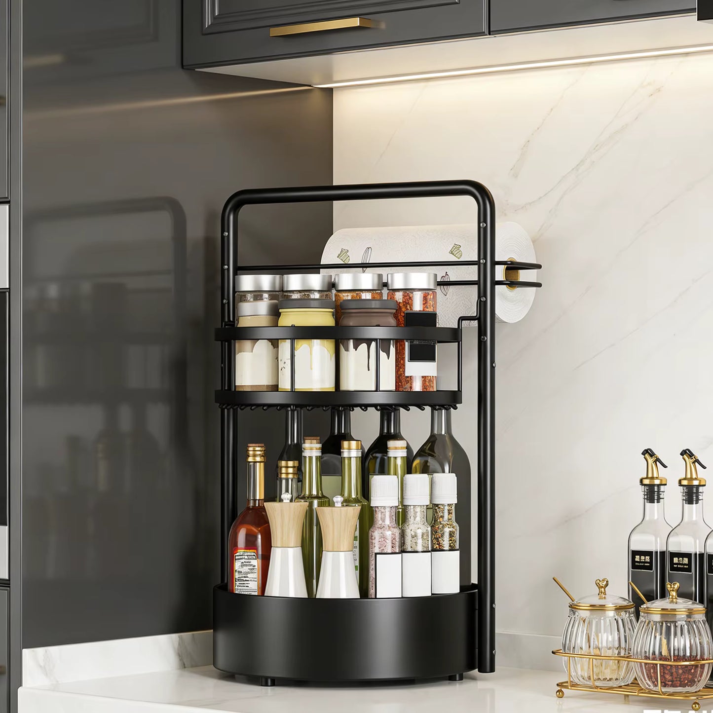 2-Tier 360° Rotating Spice Rack