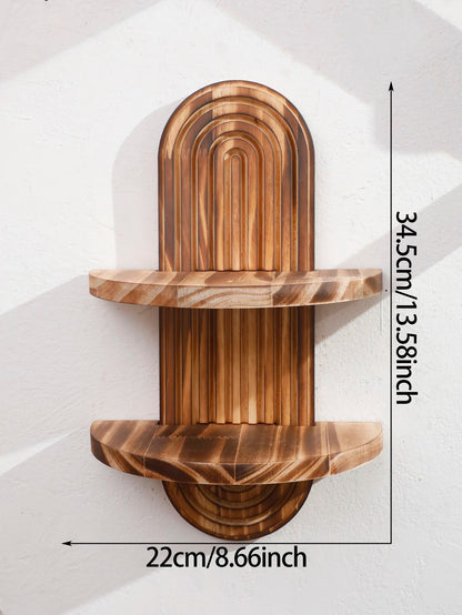 The Entryway "Pill" Symmetrical Wall Shelf / Dark Walnut