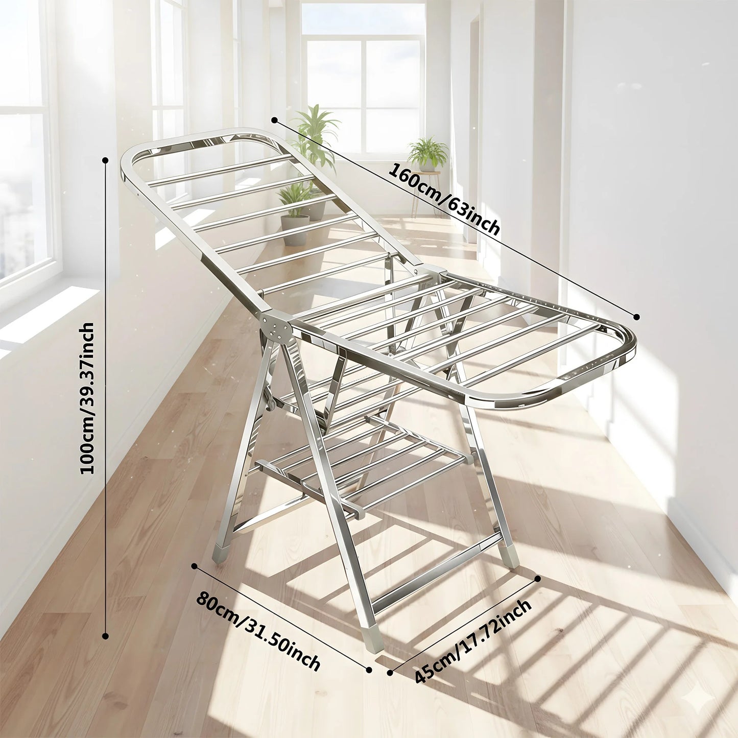 Foldable Stainless Steel Clothes Rack