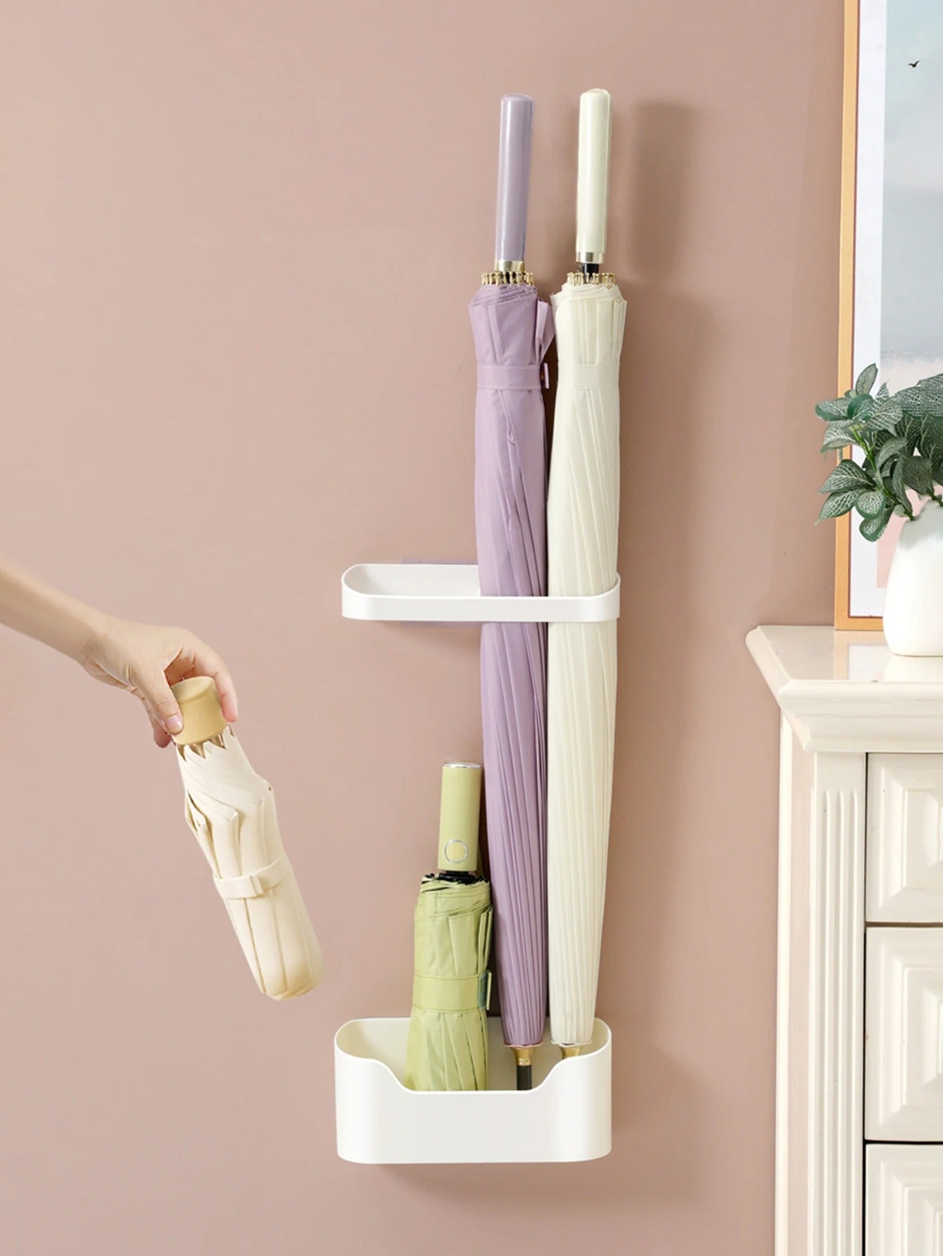 Wall-Mounted Umbrella Organizer.