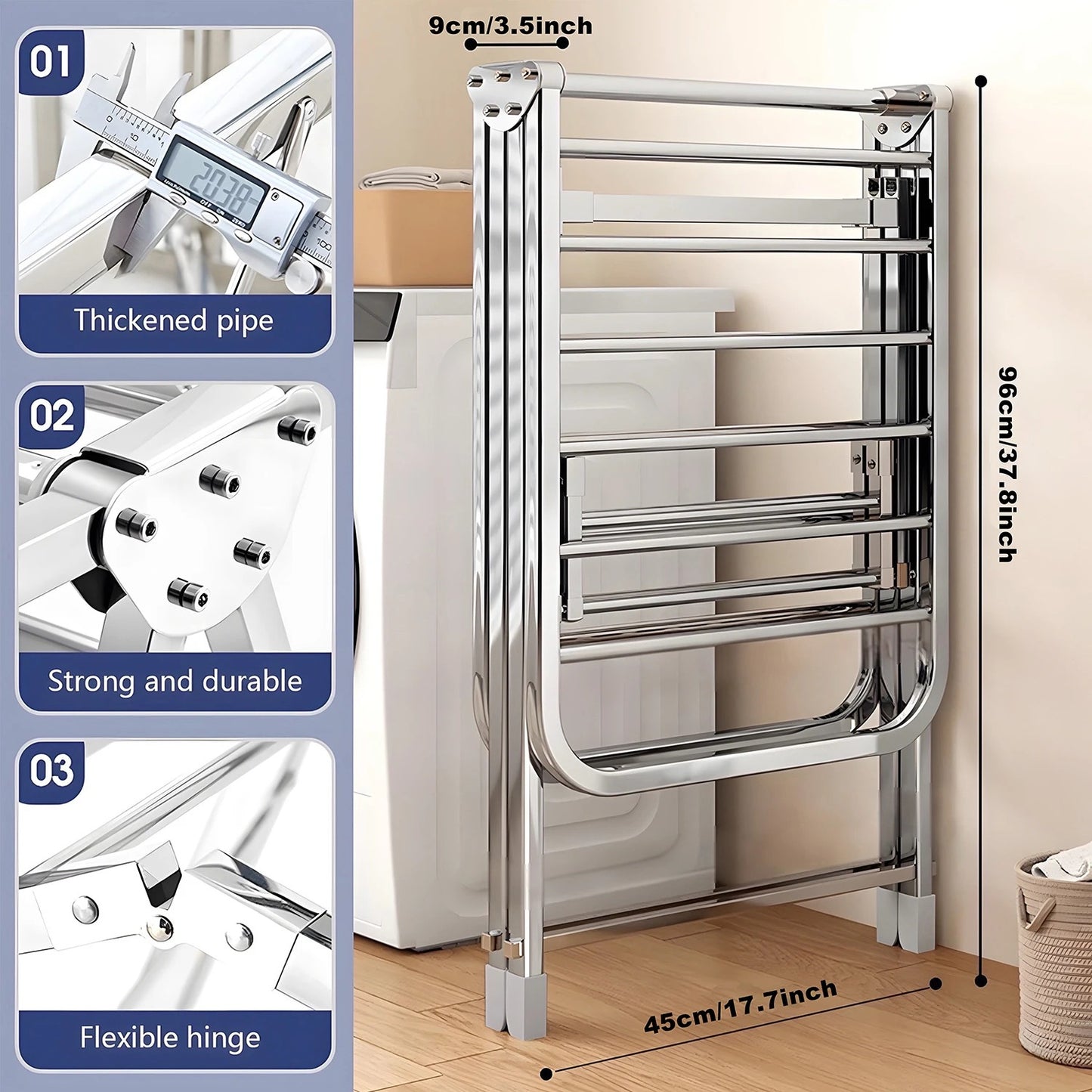 Foldable Stainless Steel Clothes Rack