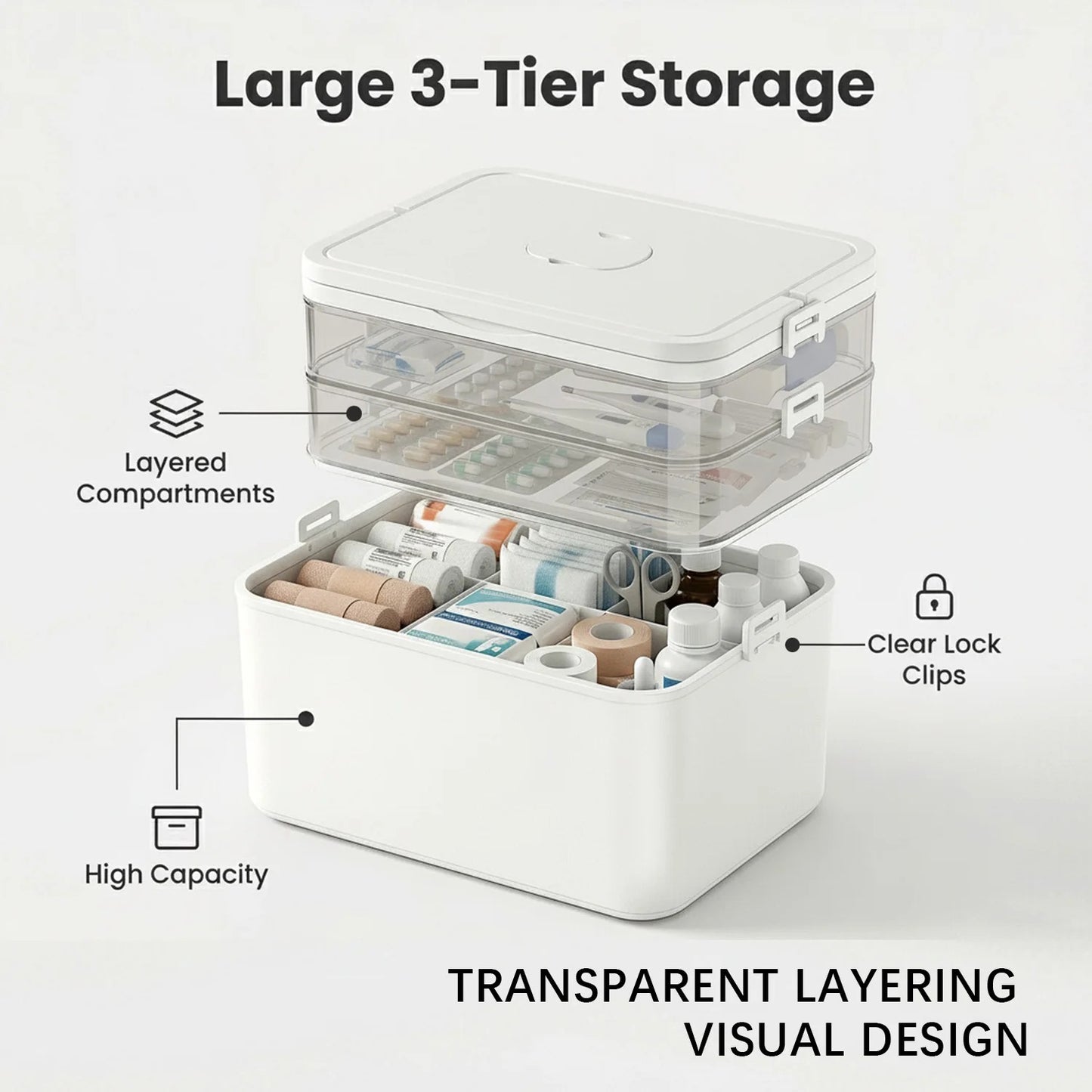 3-Tier Medicine Storage Box